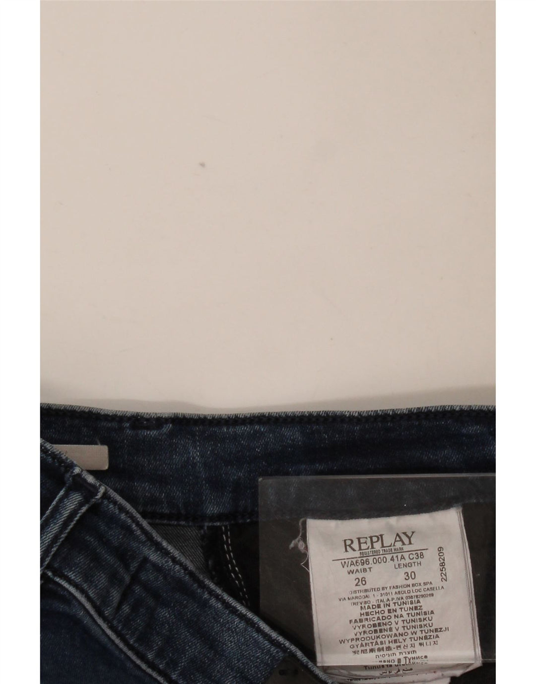 REPLAY Damen Skinny Jeans W26 L30 Blaue Baumwolle