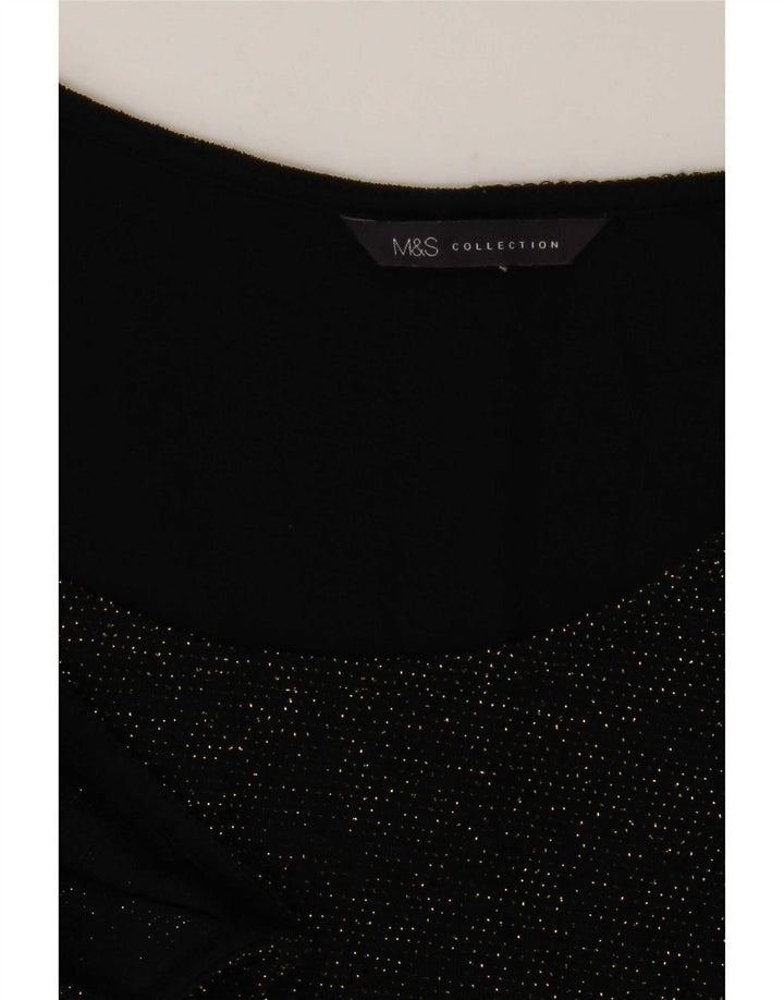 Marks & Spencer Damen Tunika-Oberteil UK 14 Medium Schwarz meliert