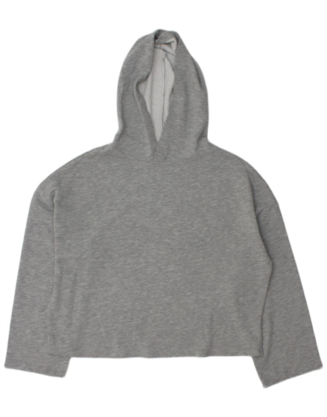 Zara Damen Übergroßer Kapuzenpullover UK 14 Mittelgraues Polyester
