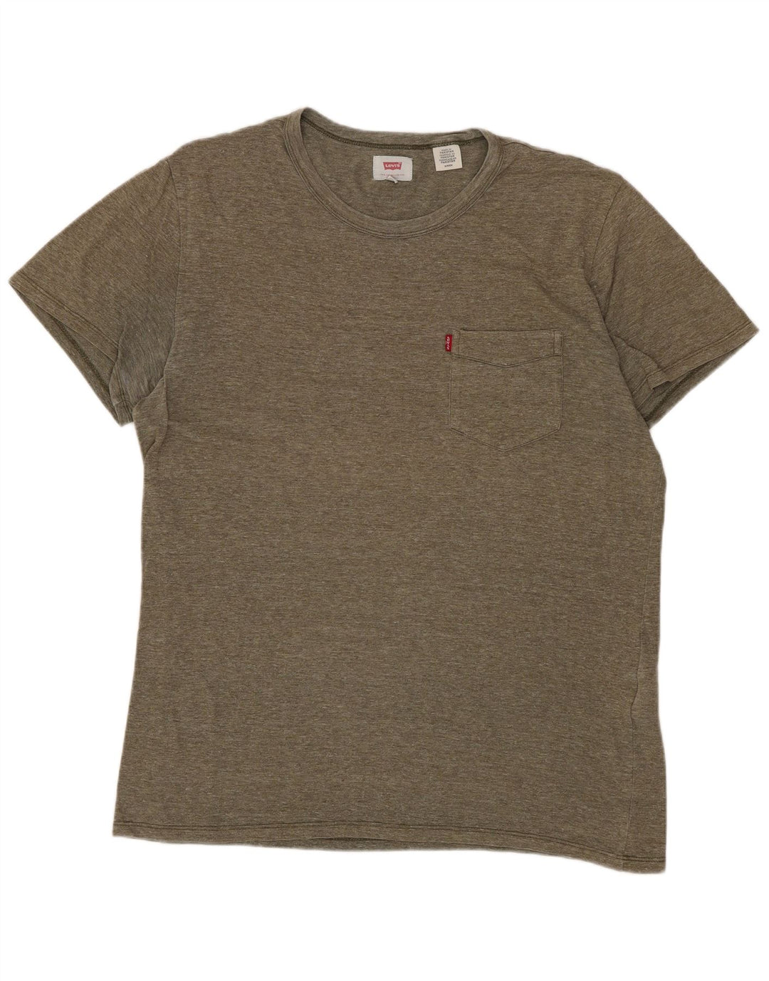 LEVI'S Herren-T-Shirt-Oberteil, klein, Khaki, gesprenkelte Baumwolle
