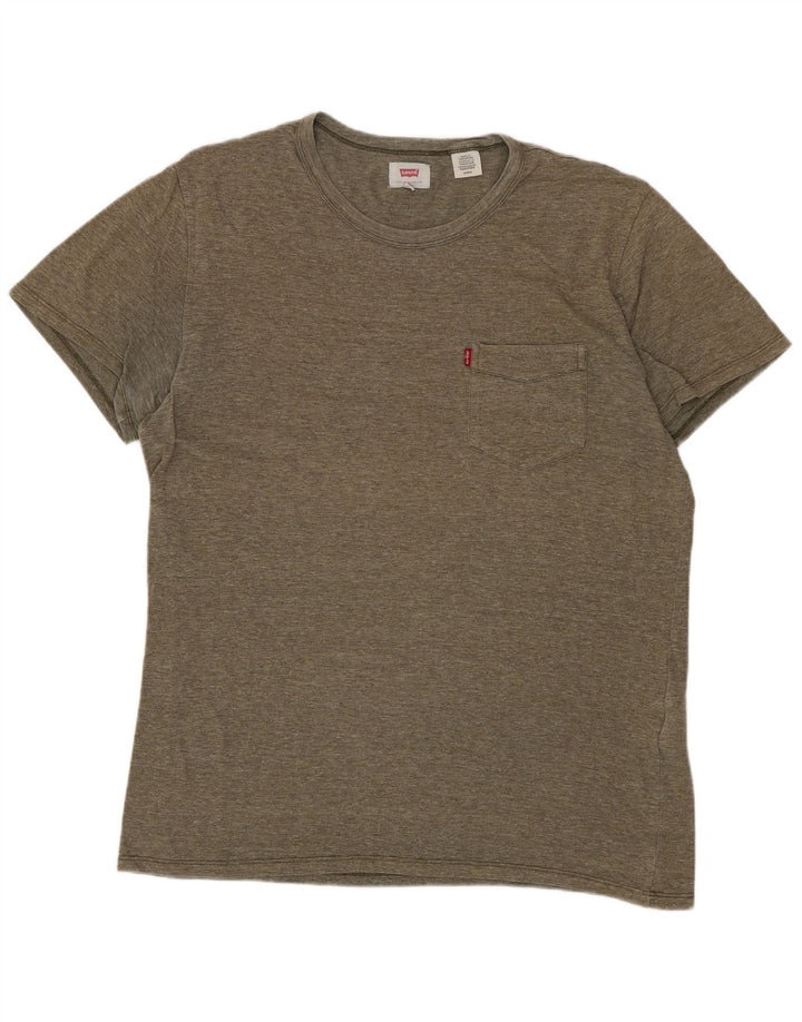 LEVI'S Herren-T-Shirt-Oberteil, klein, Khaki, gesprenkelte Baumwolle