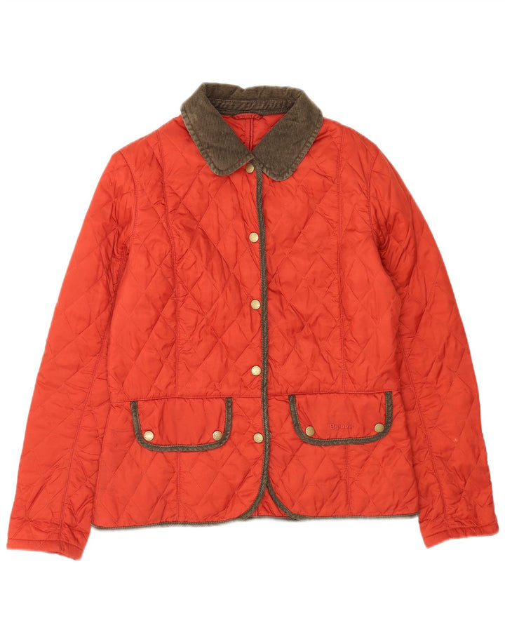 Barbour Damen Steppjacke UK 12 Mittelrotes Polyamid