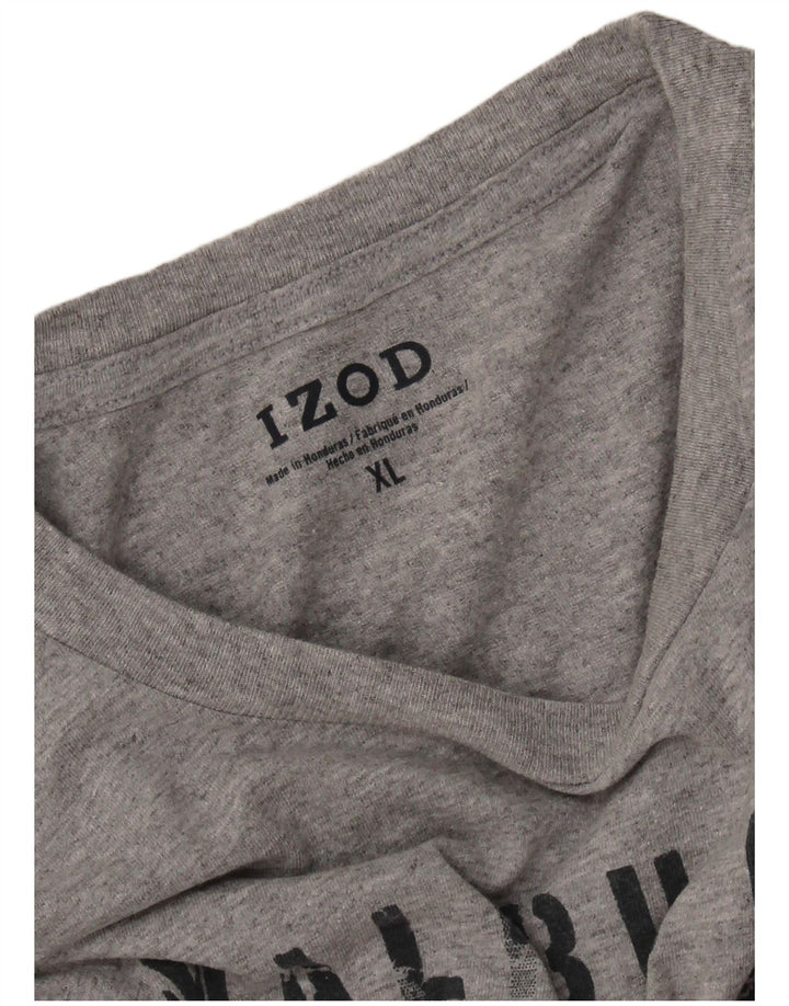 IZOD Herren Grafik T-Shirt Top XL Grau meliert