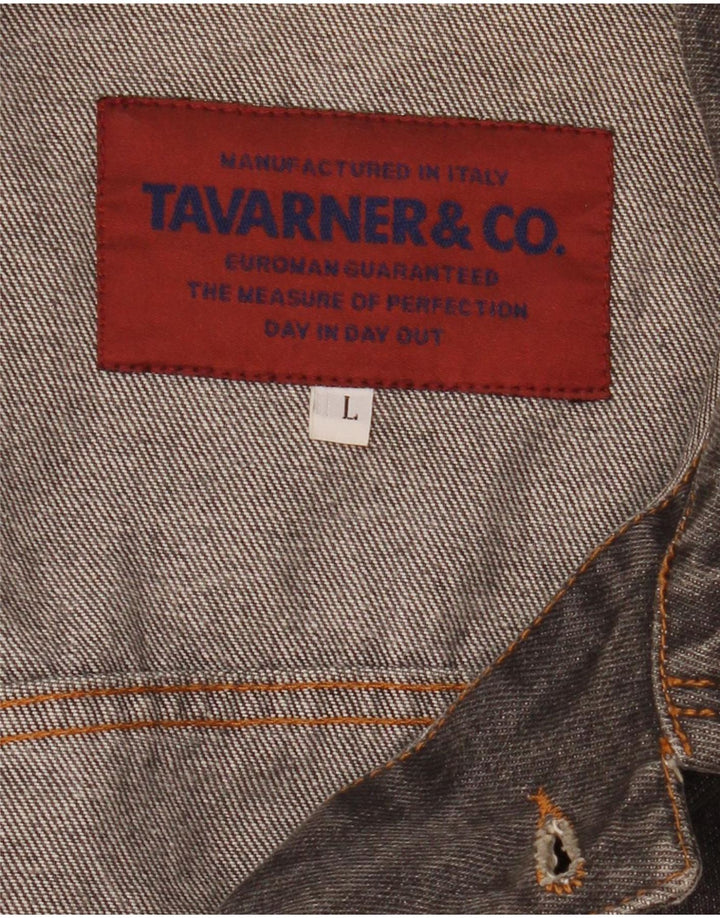 Tavarner Herren Jeansjacke UK 40 Large Grau