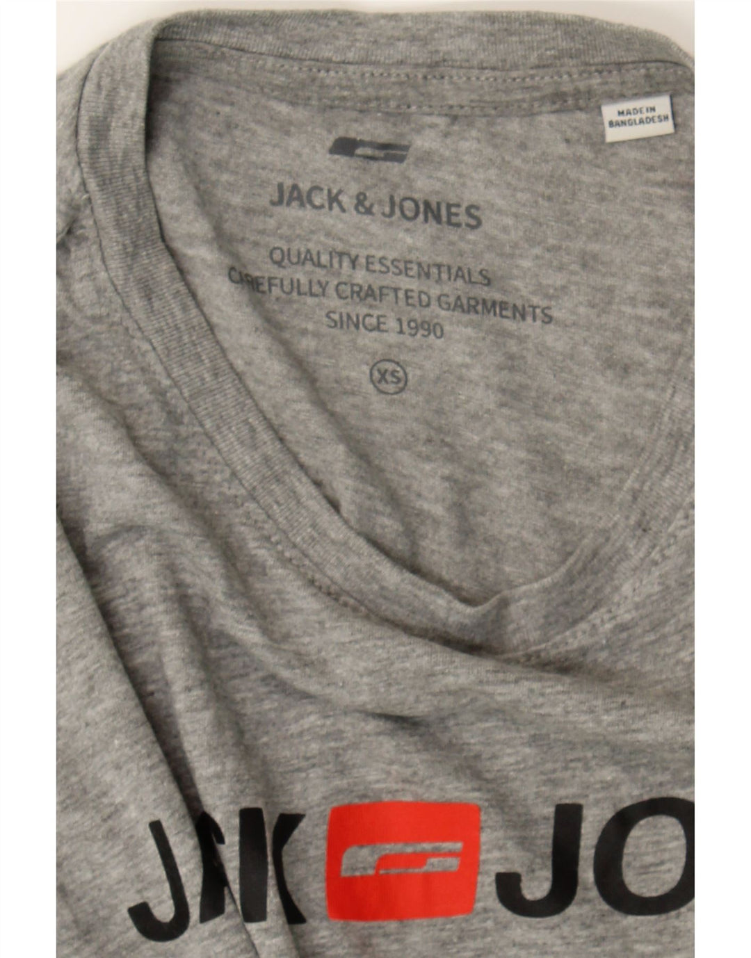 JACK & JONES Mens Graphic T-Shirt Top XS Grey Vintage Jack & Jones and Second-Hand Jack & Jones from Messina Hembry 