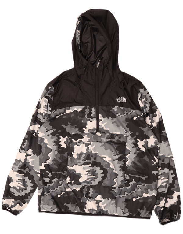 The North Face Herren Kapuzenpullover Regenjacke UK 42 XL Schwarz Camouflage