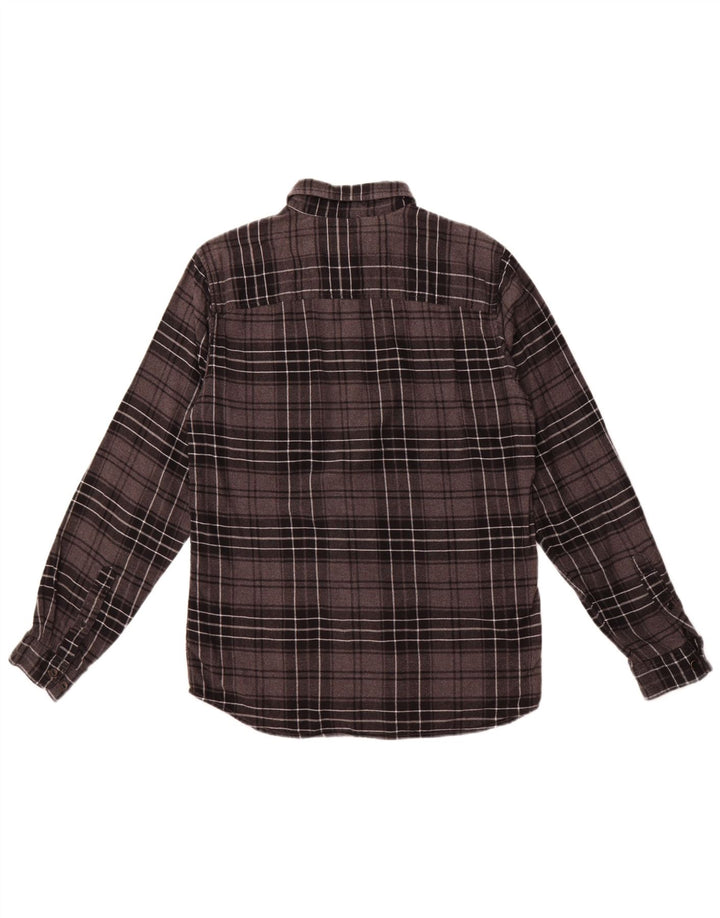 Jack & Jones Herren-Flanellhemd aus mittelgrauer, karierter Baumwolle