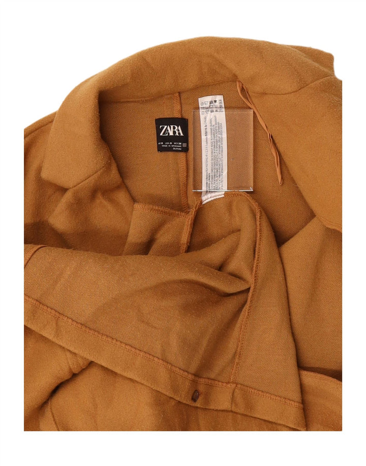 ZARA Womens Open Overcoat UK 10 Small Brown Polyester