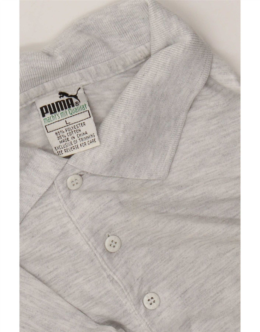 Puma Herren-Poloshirt, großes, grau meliertes Polyester