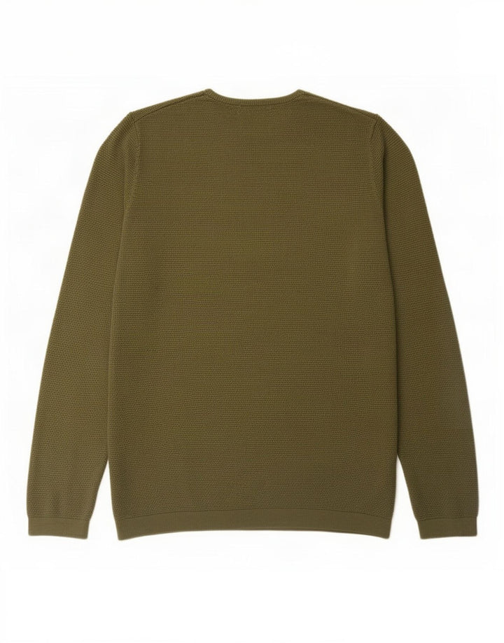 Zara Herren-Pullover mit Rundhalsausschnitt, Größe S, Khaki