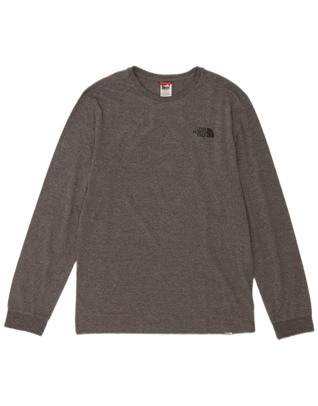 The North Face Herren-Oberteil, langärmelig, klein, grau gefleckte Baumwolle