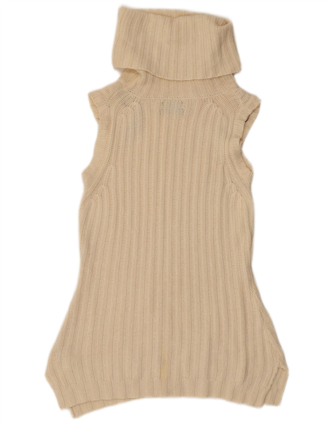 Massimo Dutti Damen Ärmelloser Rollkragenpullover Pullover UK 12 Mittelbeige