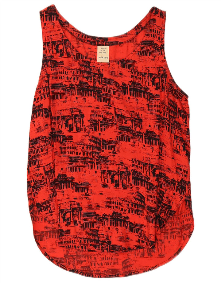 Vintage-Damen-Grafik-Oversize-2-teiliges Set IT 46 Große rote Viskose