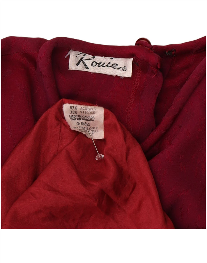 Rouie Damen-Maxikleid mit langen Ärmeln, UK 12, Mittelrot, Acetat