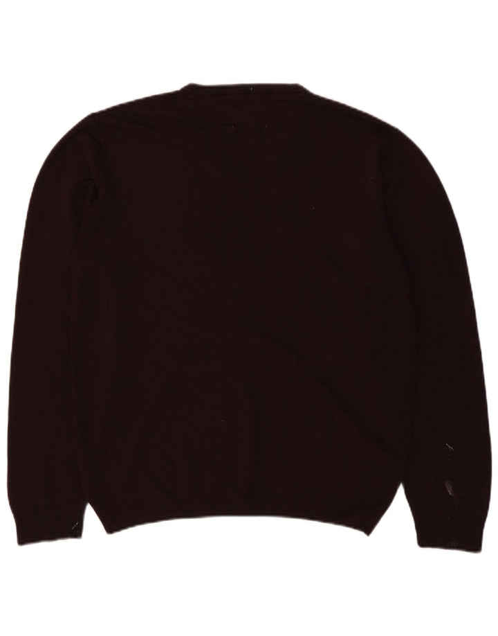 Marks & Spencer Herren-Pullover mit V-Ausschnitt, großes braunes Acryl