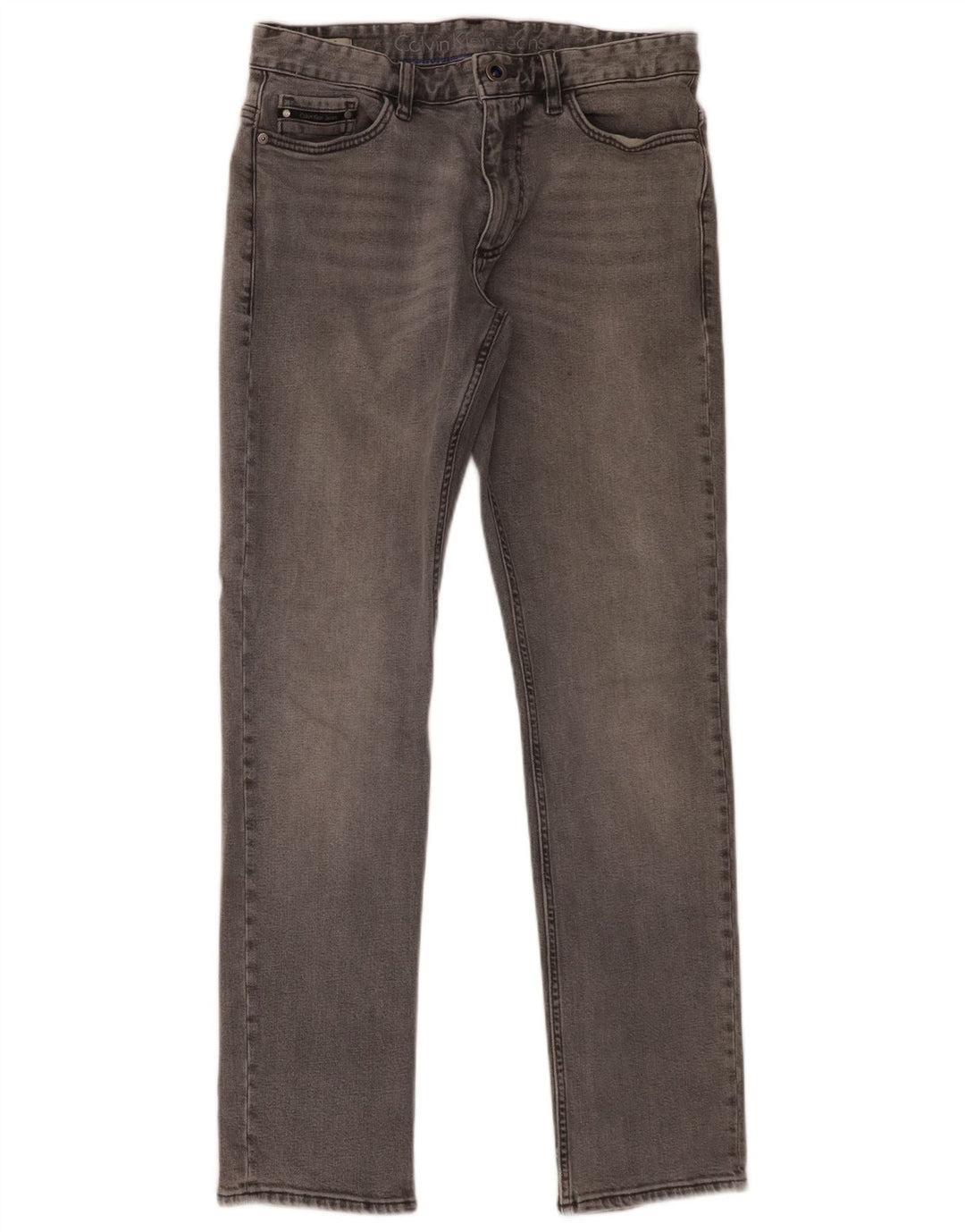 Calvin Klein Herren Slim Jeans W31 L30 Graue Baumwolle