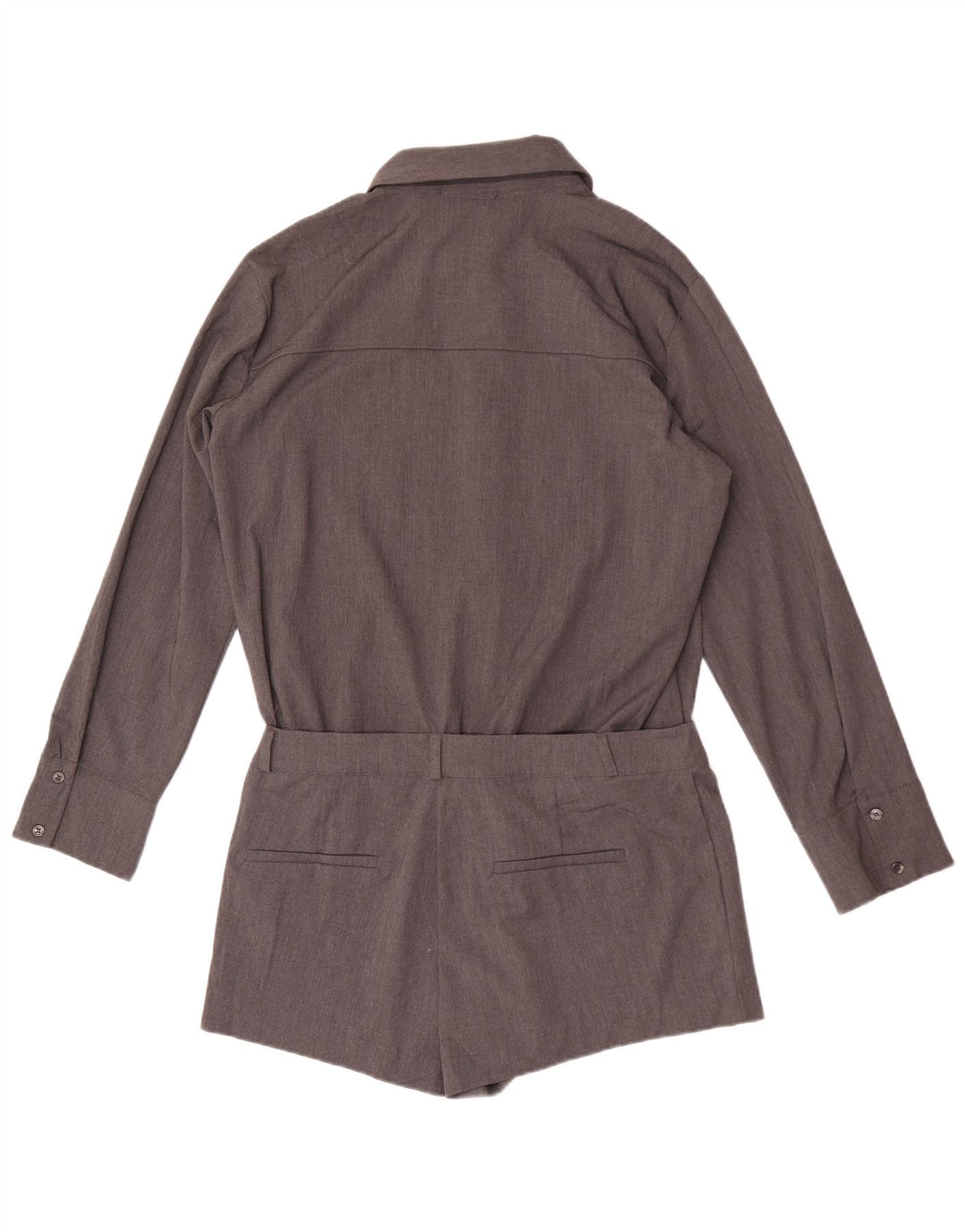 Zara Damen Shirt Playsuit UK 16 Large Grau Polyester