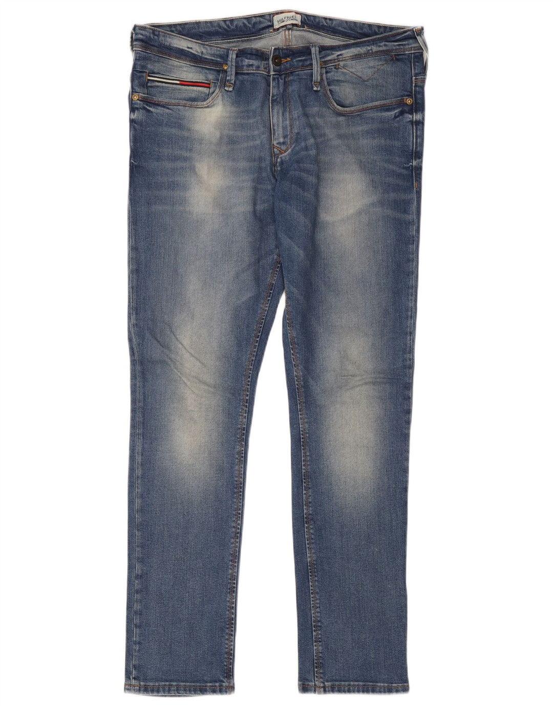 Tommy Hilfiger Herren Slim Jeans W34 L32 Blaue Baumwolle