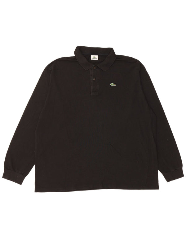 Lacoste Herren-Langarm-Poloshirt, Größe 8 3XL, schwarze Baumwolle