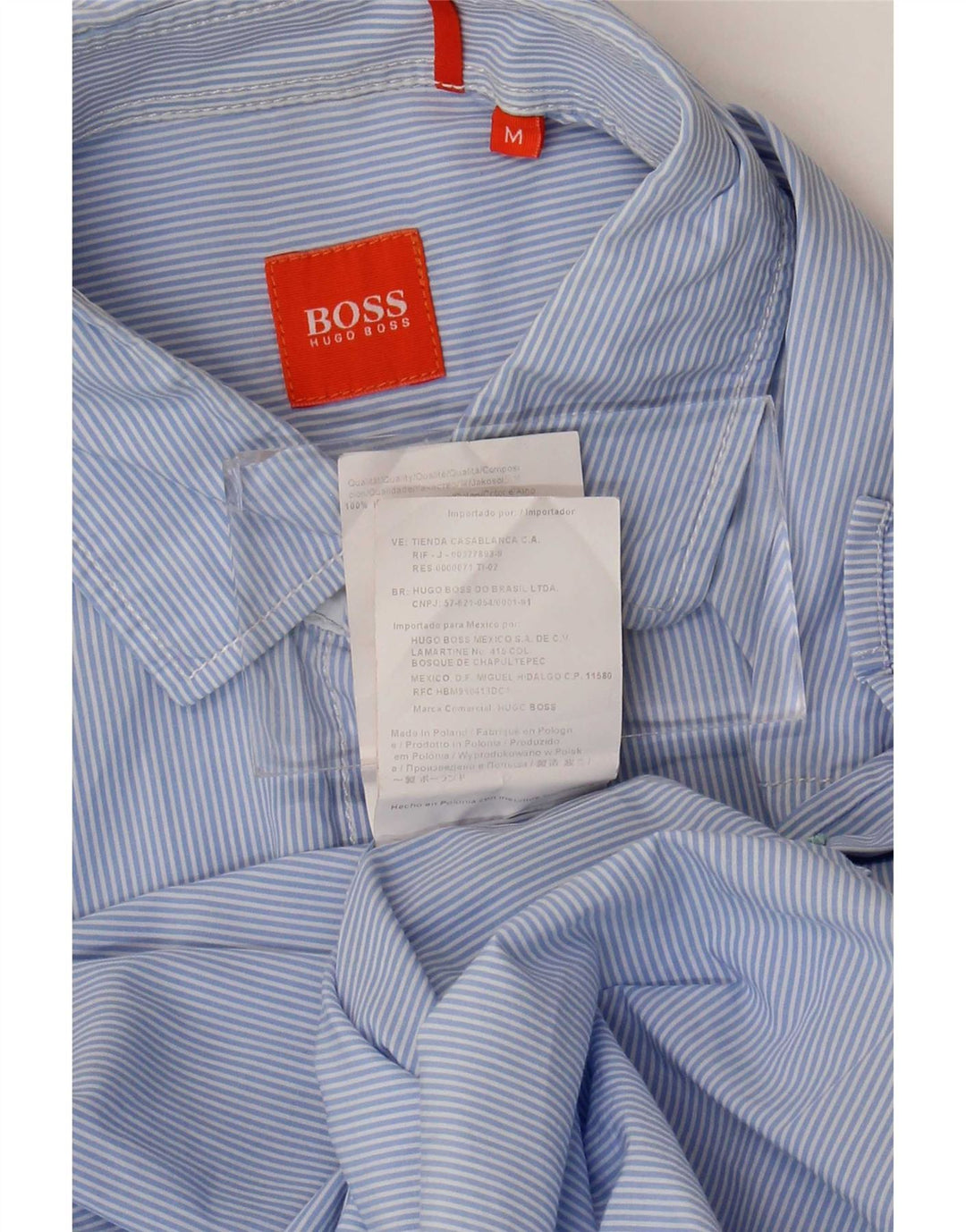 Hugo Boss Herrenhemd aus mittelblauer Nadelstreifen-Baumwolle