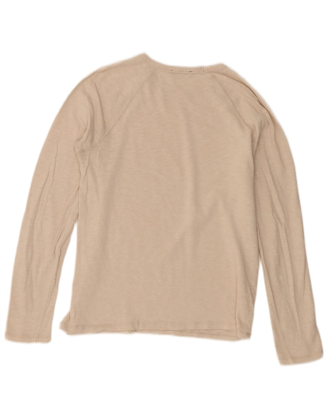 Zara Herren-Oberteil, langärmelig, klein, Beige, Baumwolle