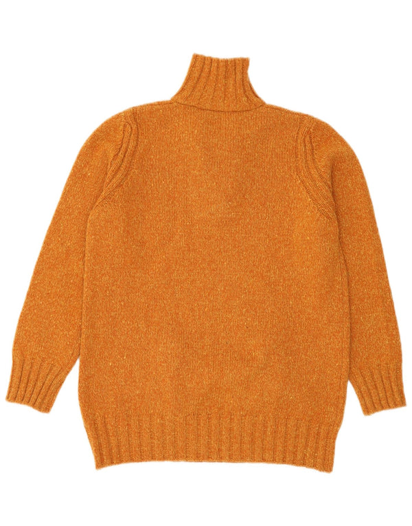 Stefanel Damen Longline Rollkragenpullover Pullover UK 8 Small Orange meliert