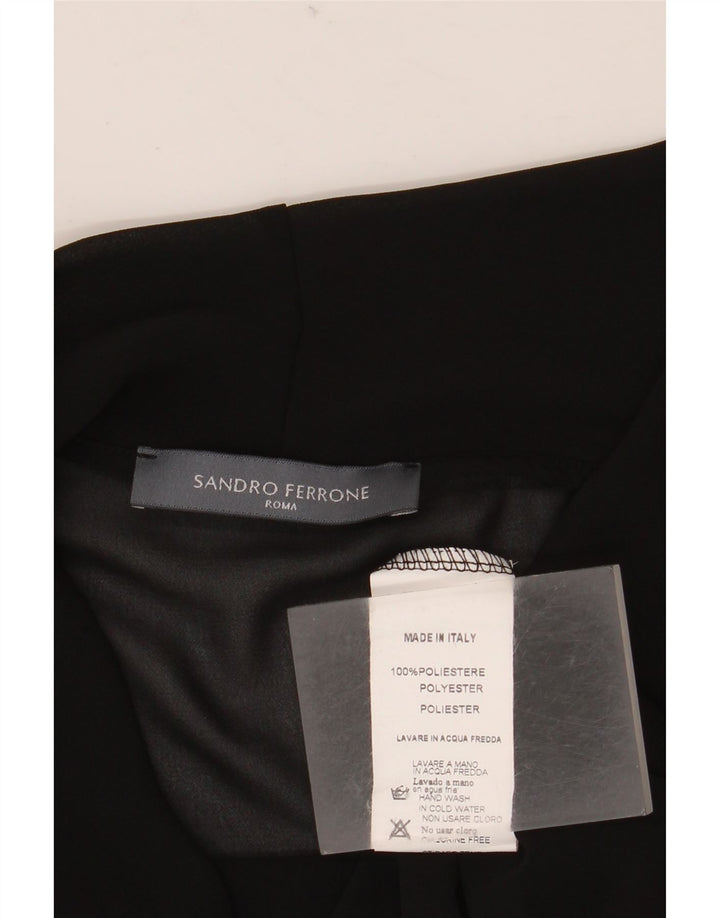 Sandro Ferrone Damen Durchsichtiges Blusenoberteil UK 10 Small Schwarz Polyester