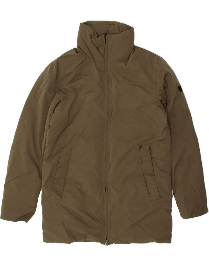 JACK & JONES Mens Padded Coat UK 40 Large Khaki Polyester Vintage Jack & Jones and Second-Hand Jack & Jones from Messina Hembry 