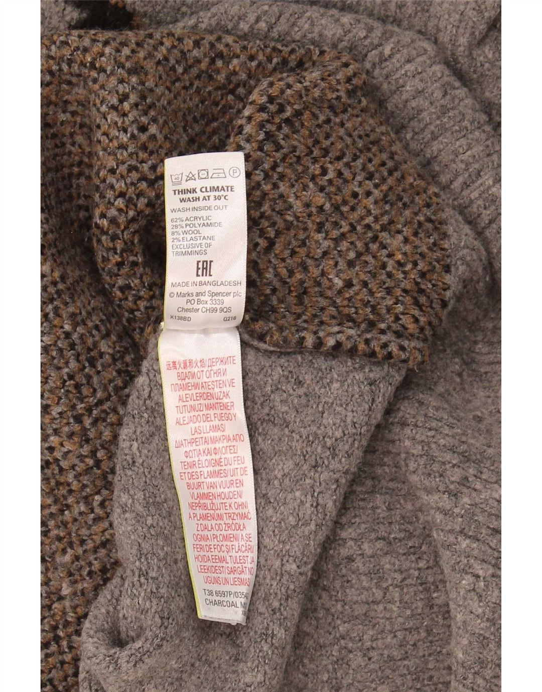 Marks & Spencer Damen-Pullover mit Rollkragen, Gr. 18, XL, Grau
