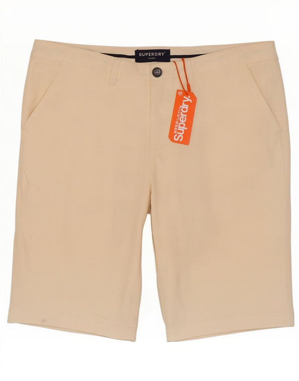 Superdry Damen Chinoshorts UK 14 Large W34 Beige Baumwolle
