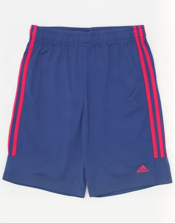 Adidas Girls Aeroready Sport Shorts 13-14 Years Blue Polyester