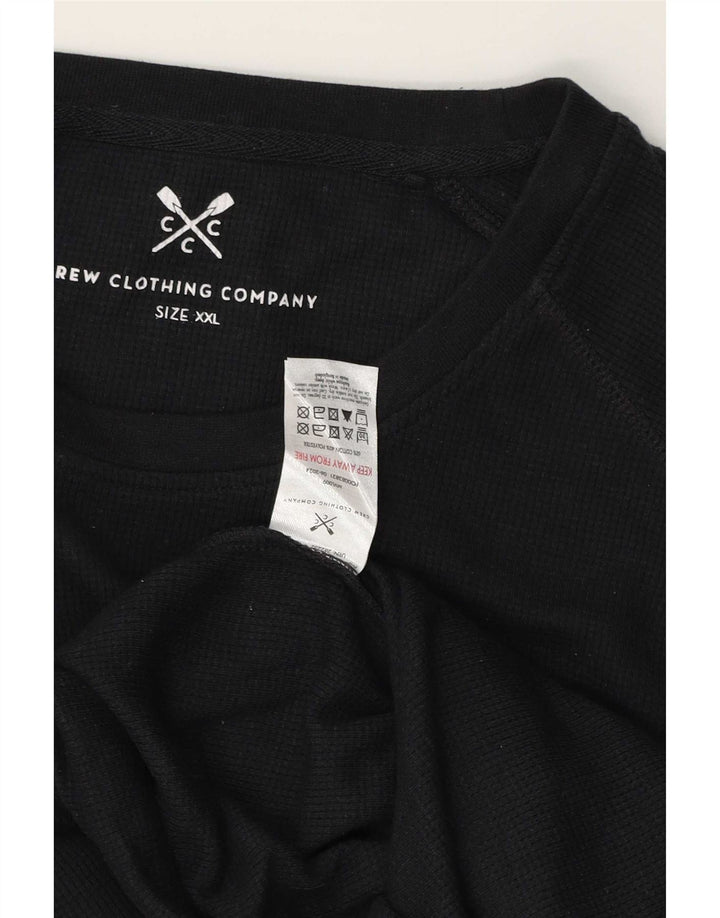 Crew Clothing Herren-Top, langärmelig, 2XL, schwarze Baumwolle