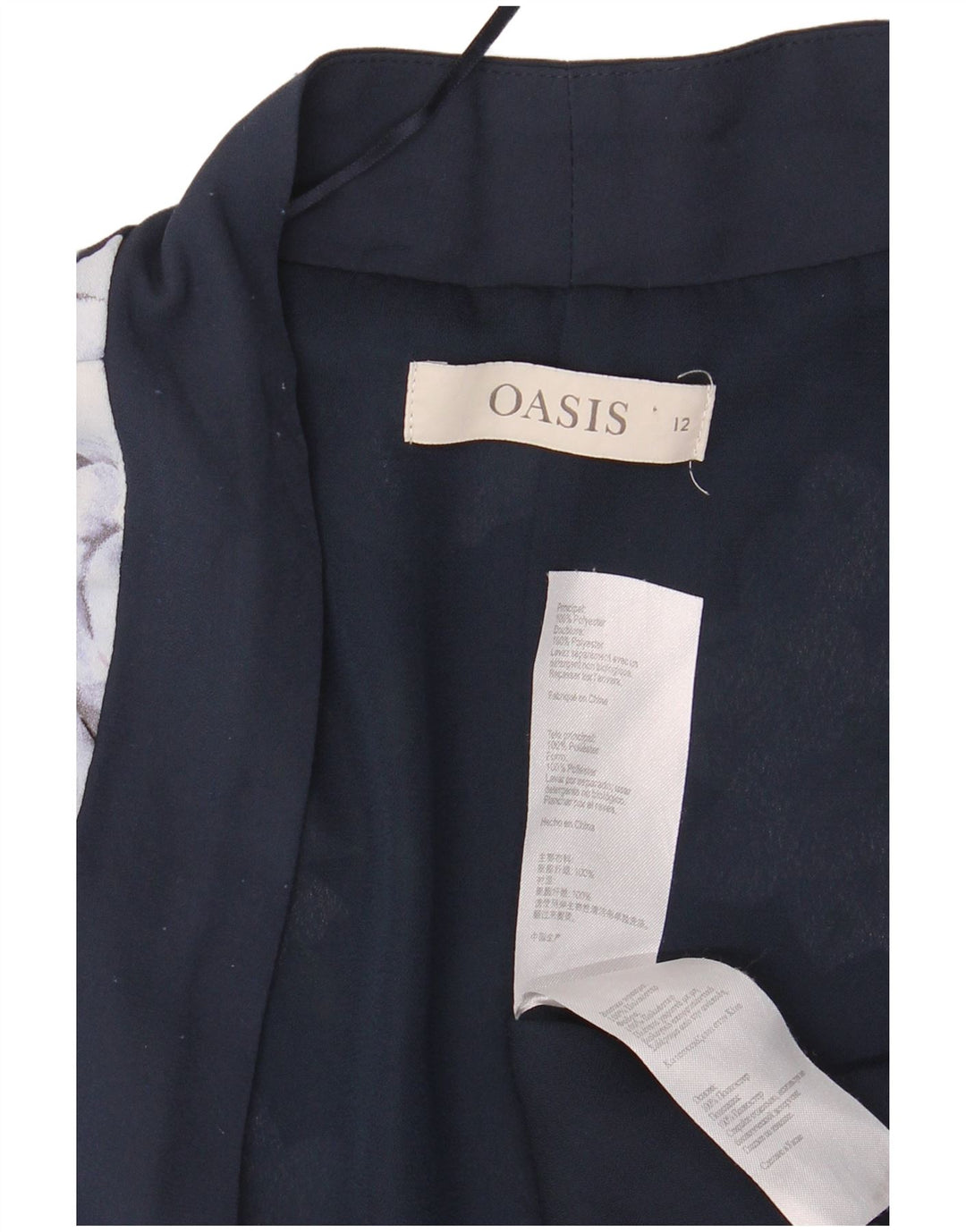 Oasis Damen-Strickjacke in Übergröße, Gr. 40, mittelgroß, Marineblau mit Blumenmuster