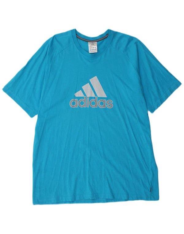 Adidas Herren Grafik T-Shirt Top 2XL Blau Sport