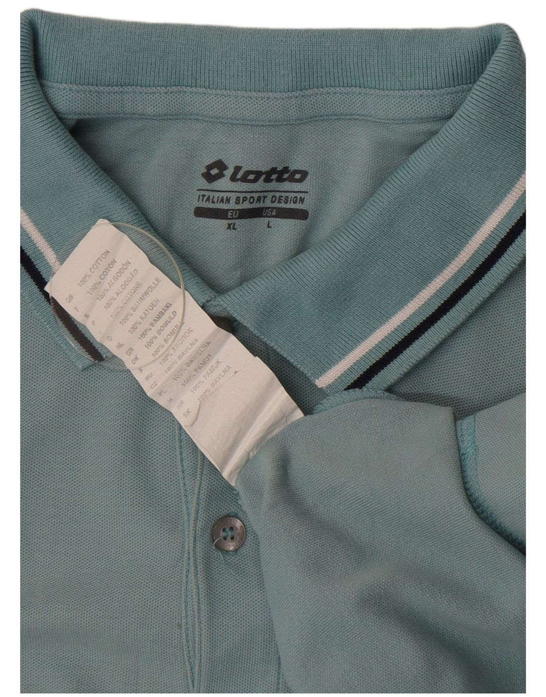 Lotto Herren-Poloshirt, groß, blaue Baumwolle