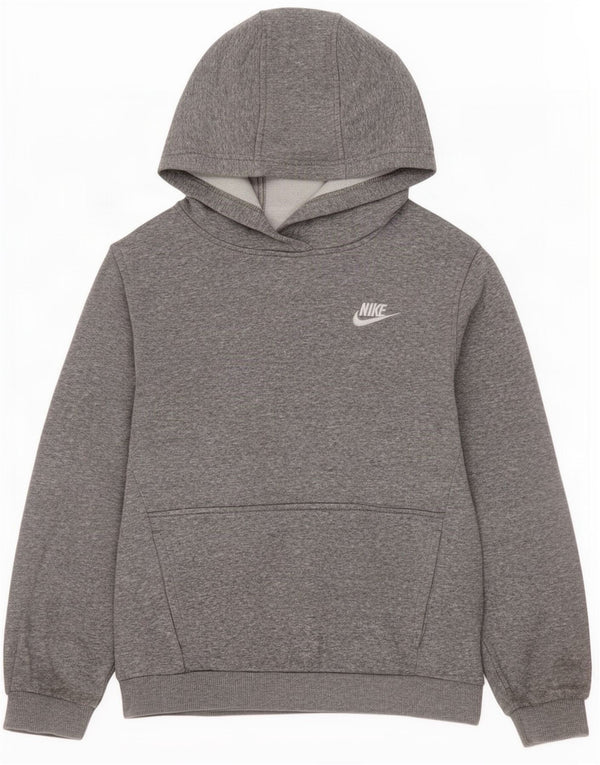 Nike Kapuzenpullover für Jungen, 12–13 Jahre, groß, grau gefleckte Baumwolle