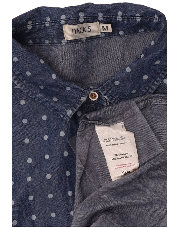 Dack's Kurzarm-Hemdbluse für Damen, UK 14, mittleres Marineblau mit Punkten