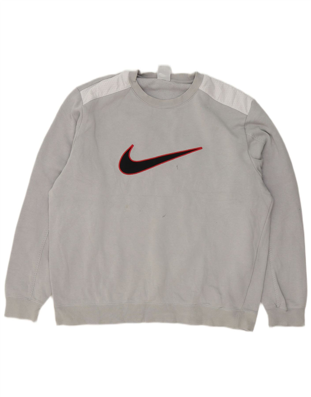 Nike Herren-Sweatshirt mit Grafik, groß, graue Farbblock-Baumwolle