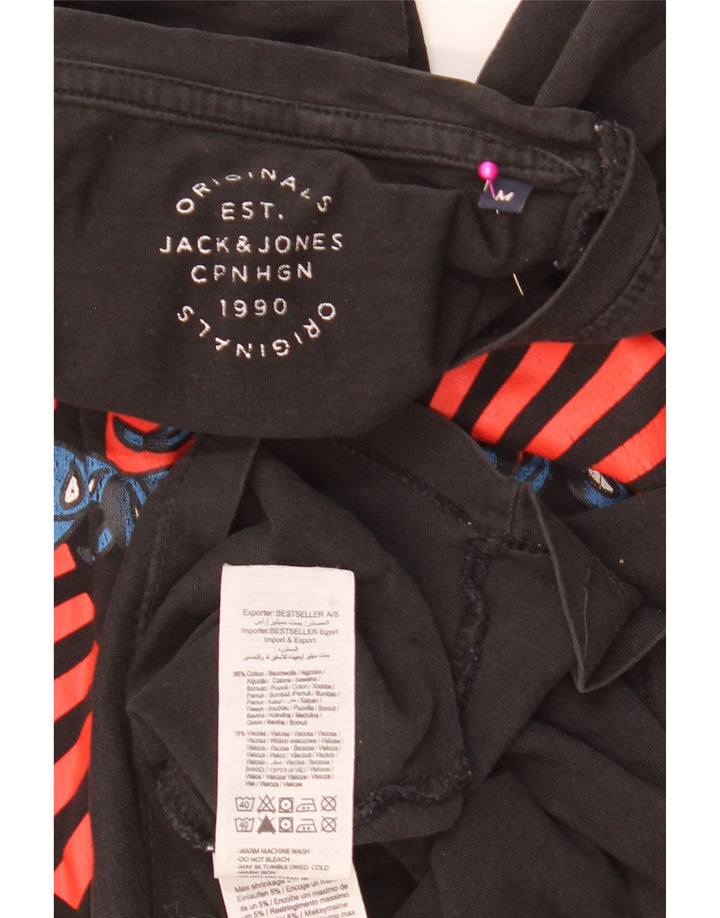 Jack & Jones Herren-T-Shirt mit Grafik, mittelschwarze Baumwolle
