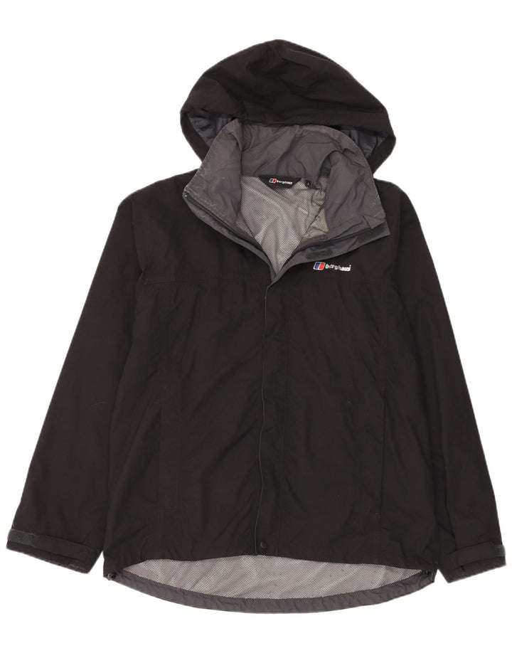 Berghaus Herren-Regenjacke mit Kapuze, UK 40, Größe L, Schwarz, Polyamid