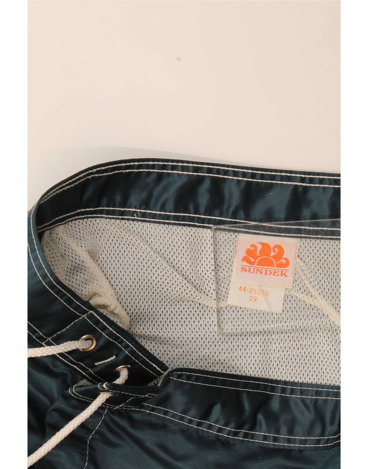 Sundek Herren-Badeshorts, klein, marineblau, gestreift, Nylon