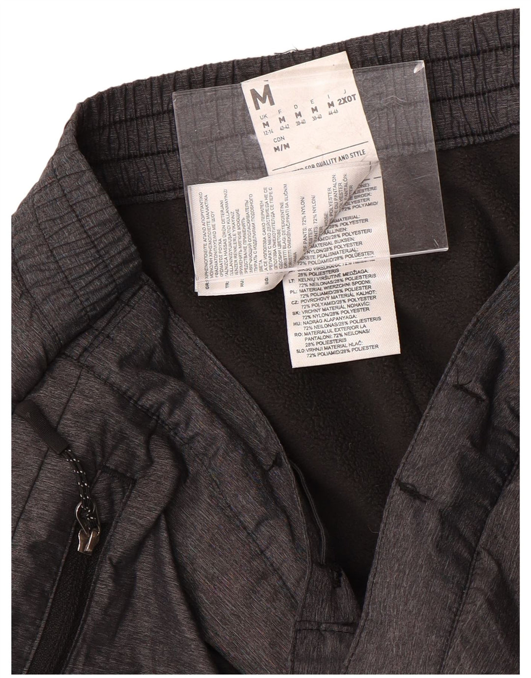 REEBOK Damen-Windbreaker-Hose, UK 12/14, mittelgraues Nylon