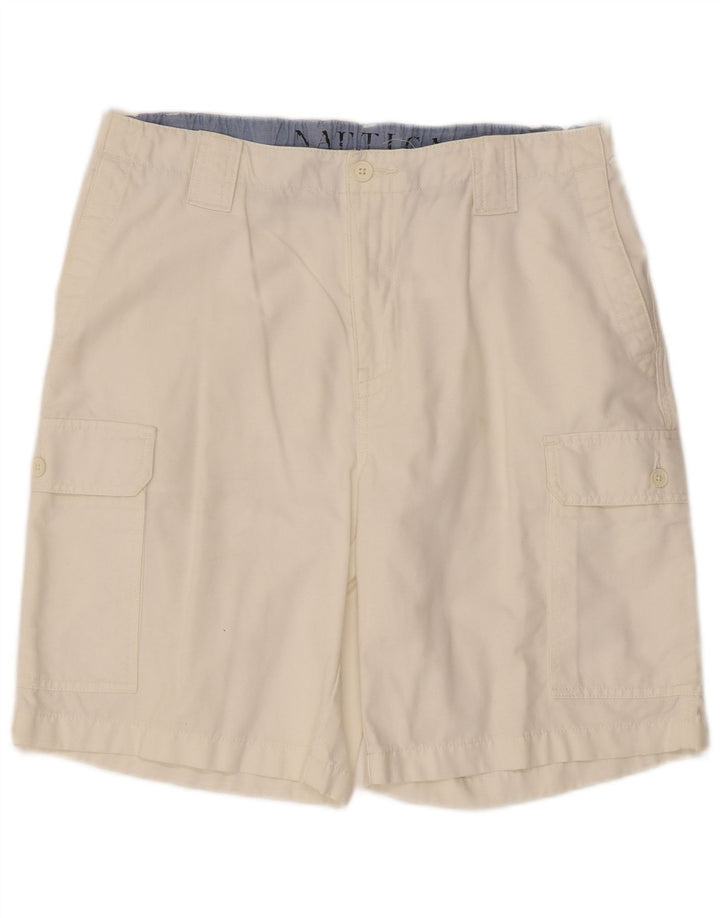 Nautica Herren-Cargo-Shorts W34, große weiße Baumwolle