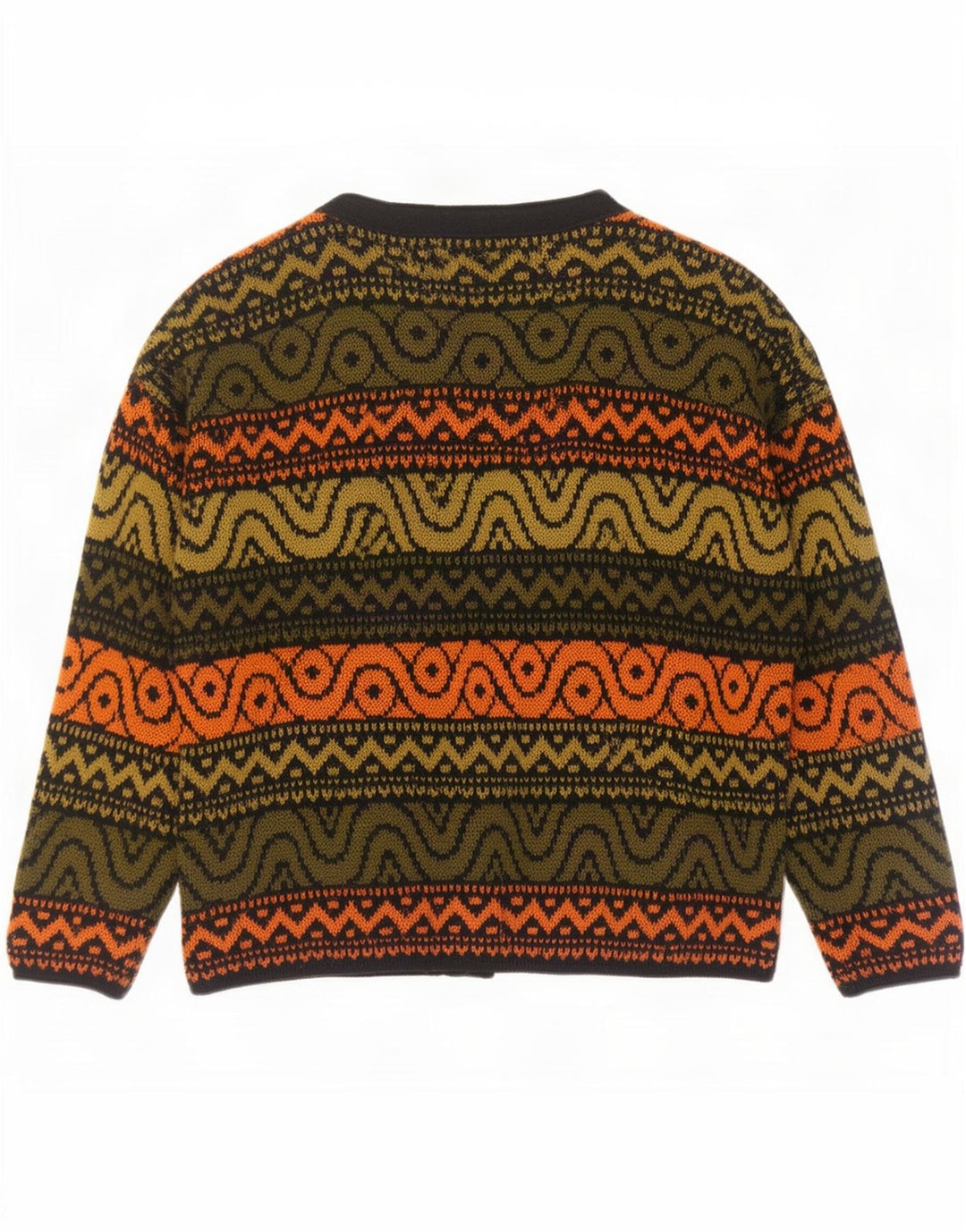 Vintage Damen Oversized Cardigan Pullover UK 18 XL Mehrfarbig Geometrisch
