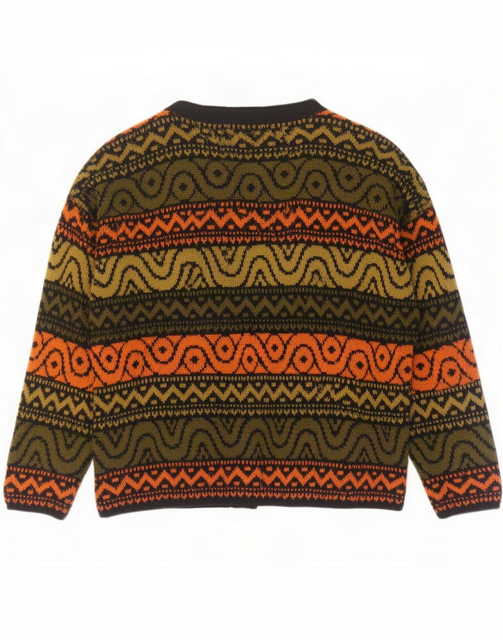 Vintage Damen Oversized Cardigan Pullover UK 18 XL Mehrfarbig Geometrisch