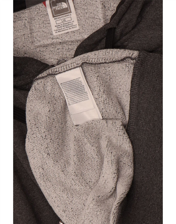THE NORTH FACE Herren-Kapuzenpullover mit Reißverschluss, groß, graue Baumwolle