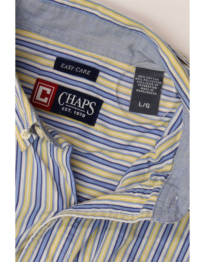 Chaps Herren-Hemd aus pflegeleichter Baumwolle, groß, blau gestreift