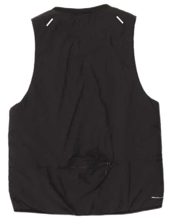 Nike Damen Wattierte Weste UK 14 Medium Schwarz Nylon