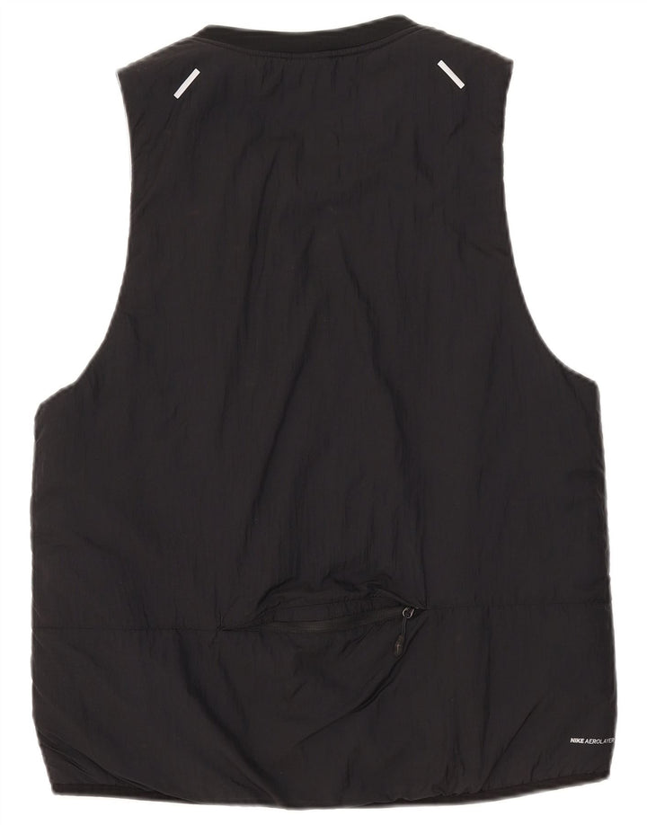 Nike Damen Wattierte Weste UK 14 Medium Schwarz Nylon