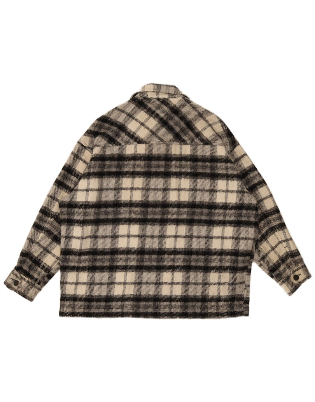 Übergroßes Overshirt-Flanellhemd von Zara für Damen, Gr. 10, klein, schwarz kariert